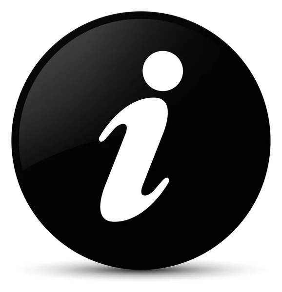 Info pictogram zwart ronde knop — Stockfoto