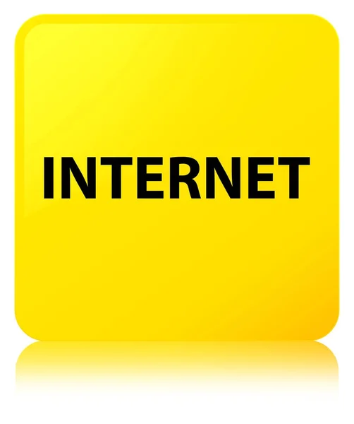 Internet sarı kare düğme — Stok fotoğraf