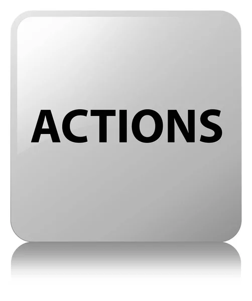 Actions white square button — Stock Photo, Image