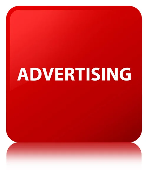 Κόκκινο τετράγωνο κουμπί διαφήμιση — Φωτογραφία Αρχείου