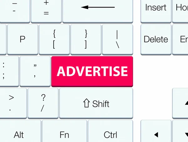 Anuncie botão de teclado rosa — Fotografia de Stock