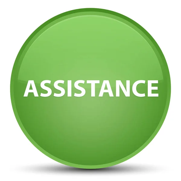 Assistance special soft green round button — Stock Photo, Image