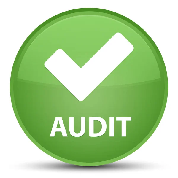 Auditoría (validar icono) botón redondo verde suave especial — Foto de Stock