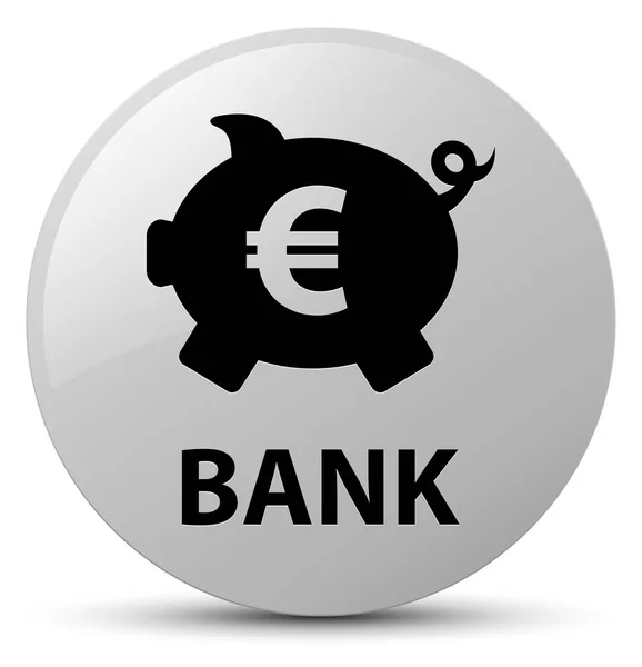 银行 (小猪盒欧元符号) 白色圆角按钮 — 图库照片
