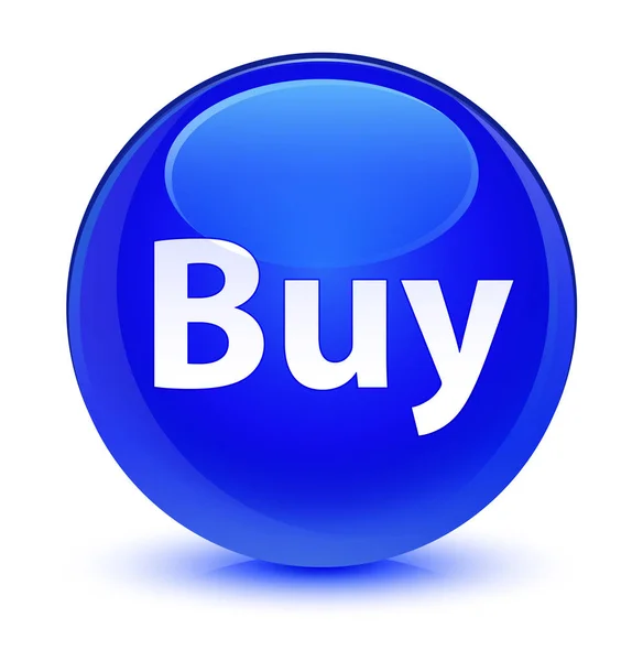 Kaufen glasig blauen runden Knopf — Stockfoto