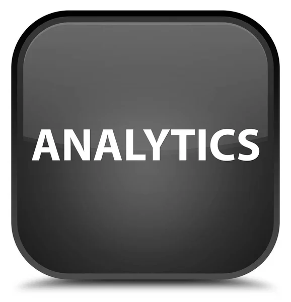 Specjalne czarny przycisk kwadratowy Analytics — Zdjęcie stockowe