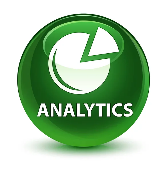 Analytics (ikonę wykresu) szklisty miękki zielony okrągły przycisk — Zdjęcie stockowe