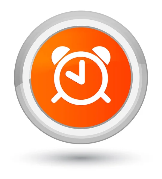 Despertador icono de reloj primer botón redondo naranja — Foto de Stock