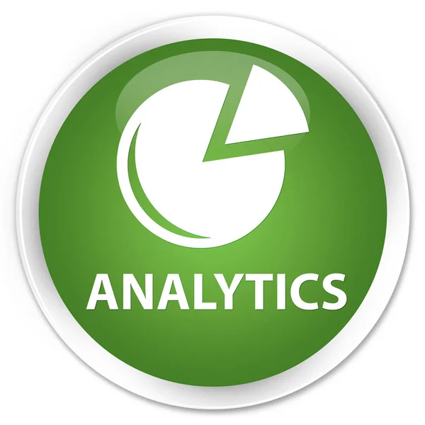 Analytics (ikonę wykresu) premium miękki zielony okrągły przycisk — Zdjęcie stockowe