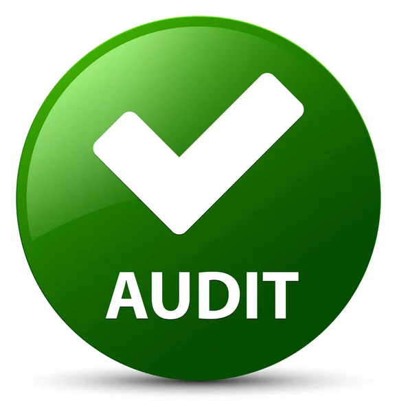 Auditoria (validar ícone) botão redondo verde — Fotografia de Stock