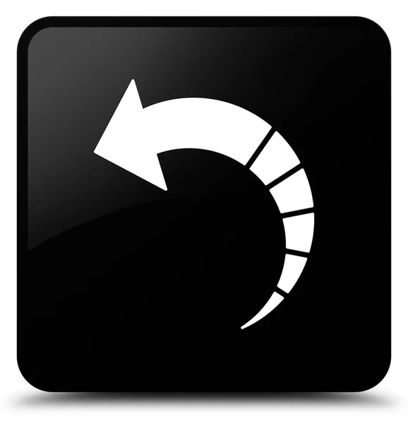 Terug pijl pictogram zwarte vierkante knop — Stockfoto