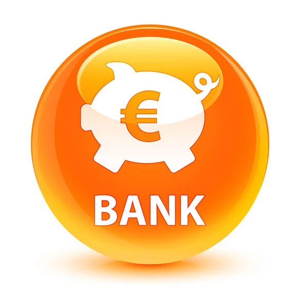 Bank (piggy box euro sign) glassy orange round button — Stock Photo, Image