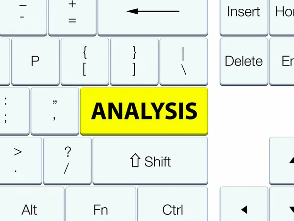 Botón teclado amarillo de análisis — Foto de Stock