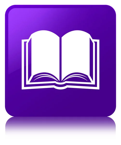 Book icon purple square button — Stock Photo, Image