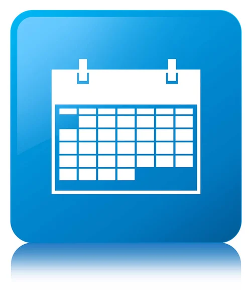 Kalendarz ikona cyan niebieski przycisk kwadratowy — Zdjęcie stockowe
