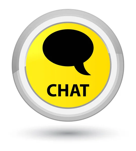Chat primer botón redondo amarillo — Foto de Stock