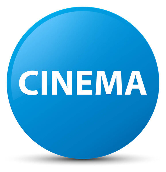 Cinema isolated on cyan blue round button abstract illustration