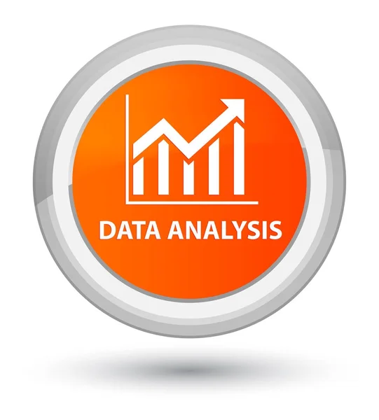 Analisis data (ikon statistik) tombol ronde oranye prima — Stok Foto
