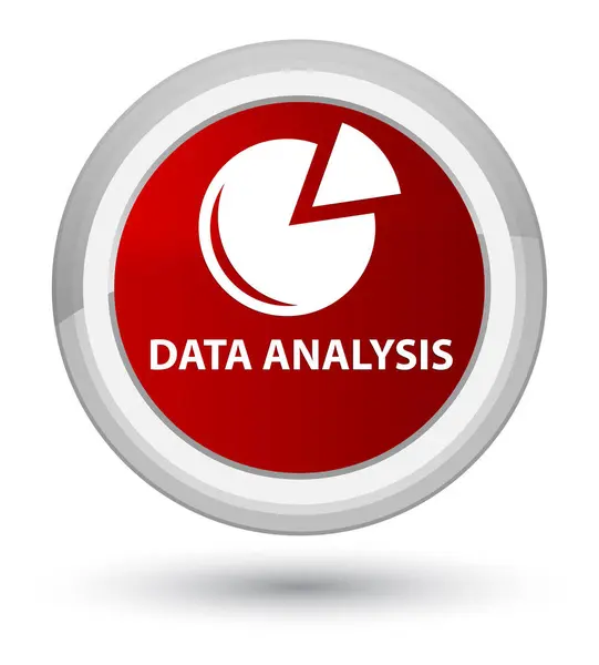 Analisis data (ikon grafik) tombol bundar merah utama — Stok Foto