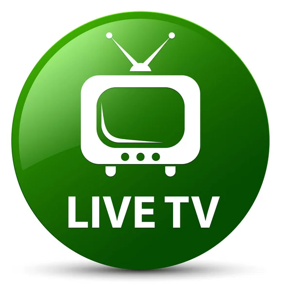 Live-tv på gröna runda knappen — Stockfoto