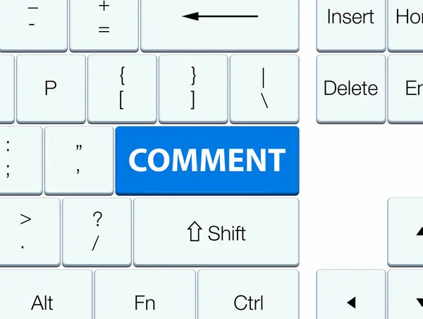 Commentaar blauwe toetsenbord knop — Stockfoto