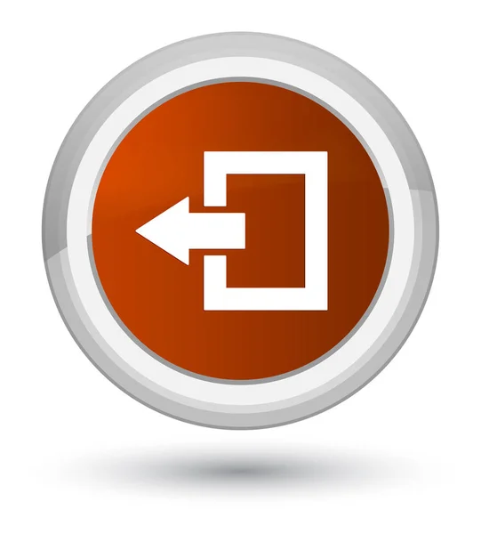Logout icon prime brown round button — Stock Photo, Image