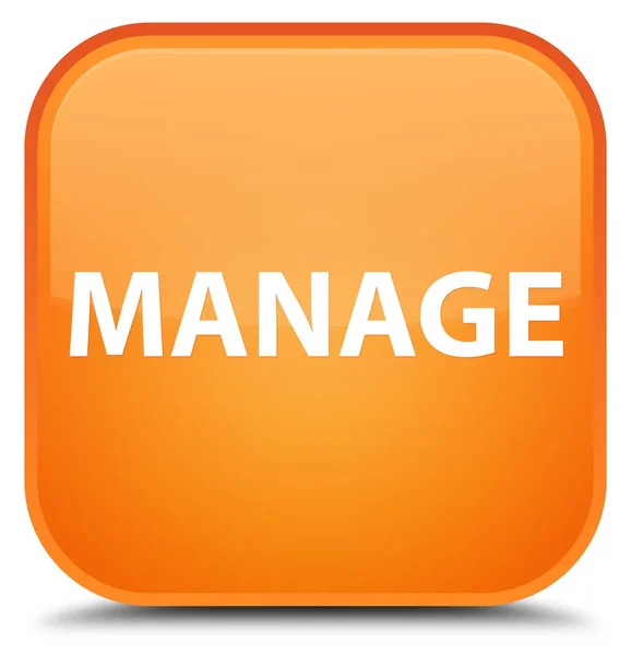 Zarządzanie specjalne pomarańczowy przycisk kwadratowy — Zdjęcie stockowe