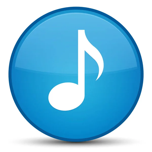 Icona musicale speciale blu ciano pulsante rotondo — Foto Stock