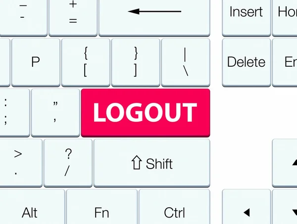 Cerrar sesión botón teclado rosa —  Fotos de Stock