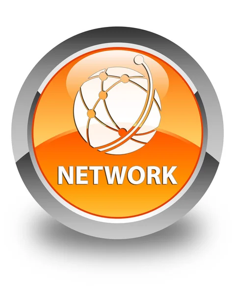 Network (global network icon) glossy orange round button