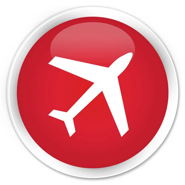 Flugzeug-Symbol Premium roter runder Knopf — Stockfoto