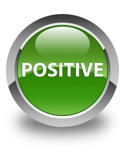 Bouton rond vert doux brillant positif — Photo