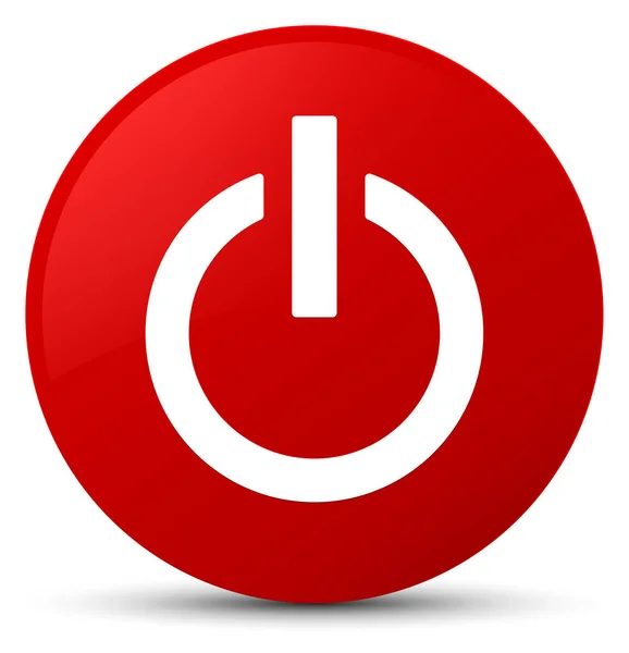 Červená ikona moc kulaté tlačítko — Stock fotografie