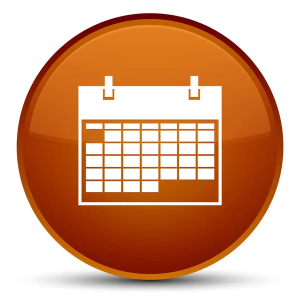 Icona del calendario speciale pulsante rotondo marrone — Foto Stock