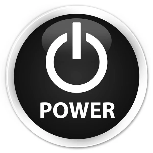 Power Premium schwarzer runder Knopf — Stockfoto