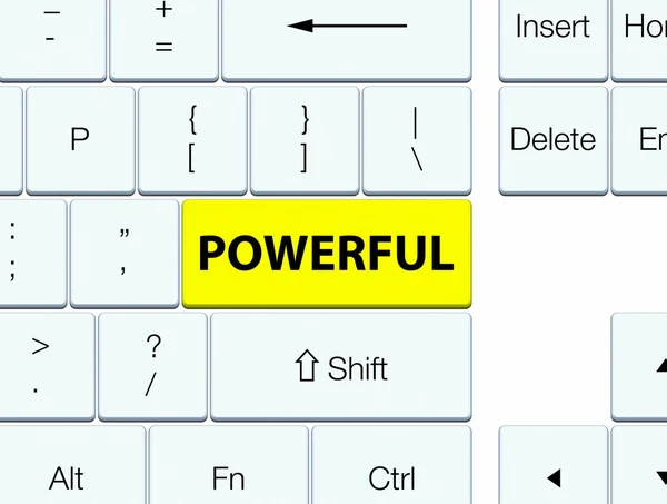Puissant bouton clavier jaune — Photo