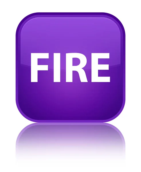 Fire special purple square button — Stock Photo, Image