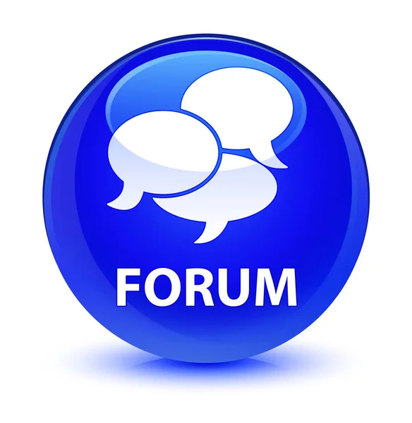Forum (comments icon) glassy blue round button