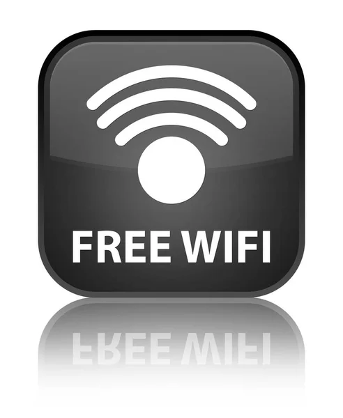 Wi-Fi gratuito botão quadrado preto especial — Fotografia de Stock