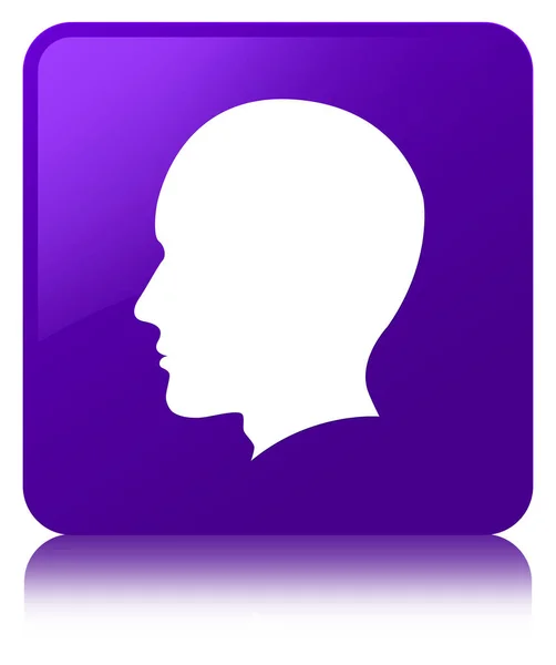 Head male face icon purple square button