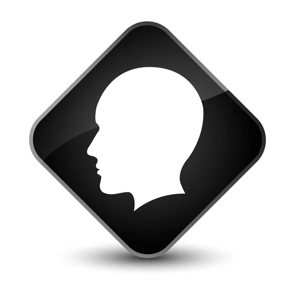 頭の男性顔アイコン エレガントなブラック ダイヤモンド] ボタン — ストック写真