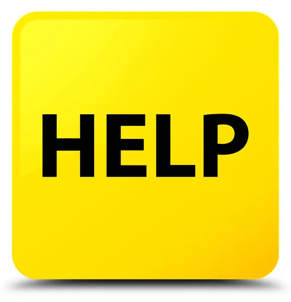 Ayuda botón cuadrado amarillo — Foto de Stock