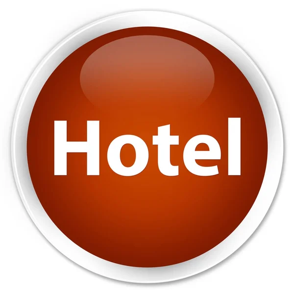 Бурая круглая кнопка отеля — стоковое фото