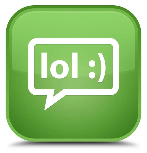 LOL bubble icon special soft green square button — Stock Photo, Image