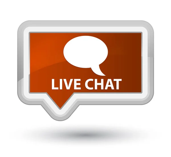 Live chat prime brown banner button — Stock Photo, Image