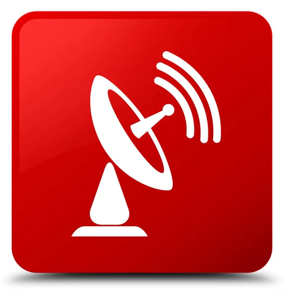 Satelitarnej danie ikona plac czerwony przycisk — Zdjęcie stockowe