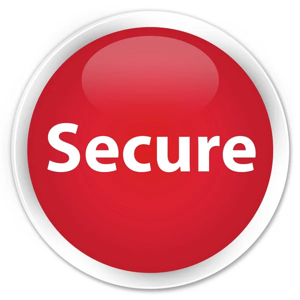 Secure premium red round button — Stock Photo, Image