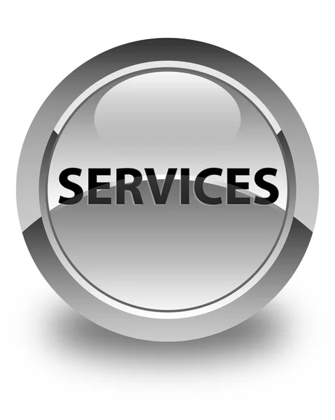 Services glossy white round button — Stock Photo, Image