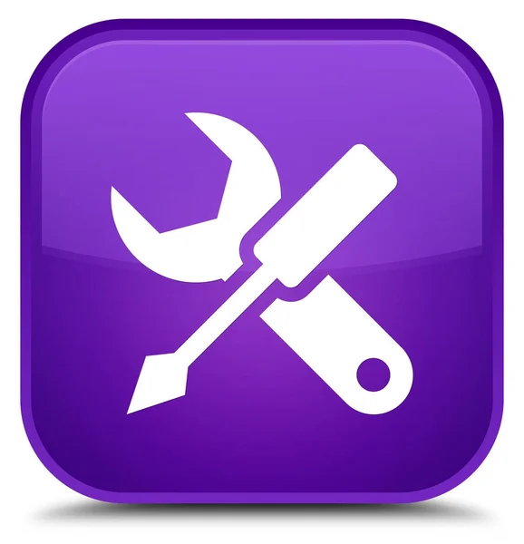 Settings icon special purple square button — Stock Photo, Image