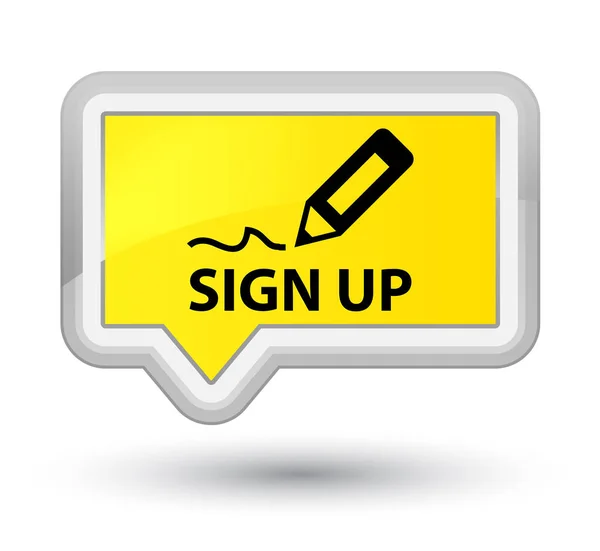 Sign up prime yellow banner button — Zdjęcie stockowe